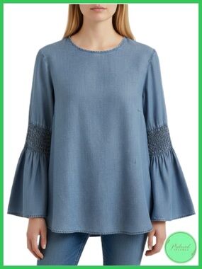 Michael Kors Bell Sleeve Chambray Top
